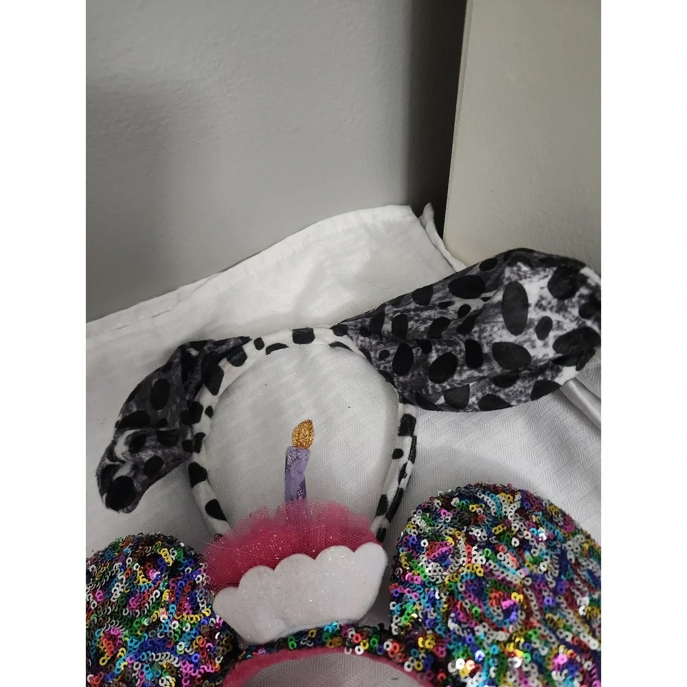 Wonder Nation Girls 3 Pack Headbands Sequin Birthday Ears Spotted Bow Glitter